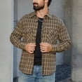 thumbnail image 7 of Handshe Men's Retro Plaid Button-Down Shirt, Long Sleeve Casual Shirt with Chest Pocket, Vintage Style Outdoor Daily Wear Shirts for Men,Plus Size, 7 of 7