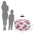 thumbnail image 4 of Rose Pouf Cover with Zipper, Nosegay of Roses and Wildflowers Design Watercolor Paint Effect, Soft Decorative Fabric Unstuffed Case, 30" W X 17.3" L, Reseda Green Off White, by Ambesonne, 4 of 5
