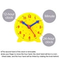 thumbnail image 3 of Reloj de enseñanza Uxcell de 4 pulgadas Demostración analógica de la hora 24 horas 3 punteros con engranaje, amarillo, 3 of 5