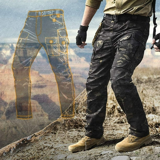 NAVEKULL Men's Outdoor Tactical Pants Rip Stop Lightweight Waterproof