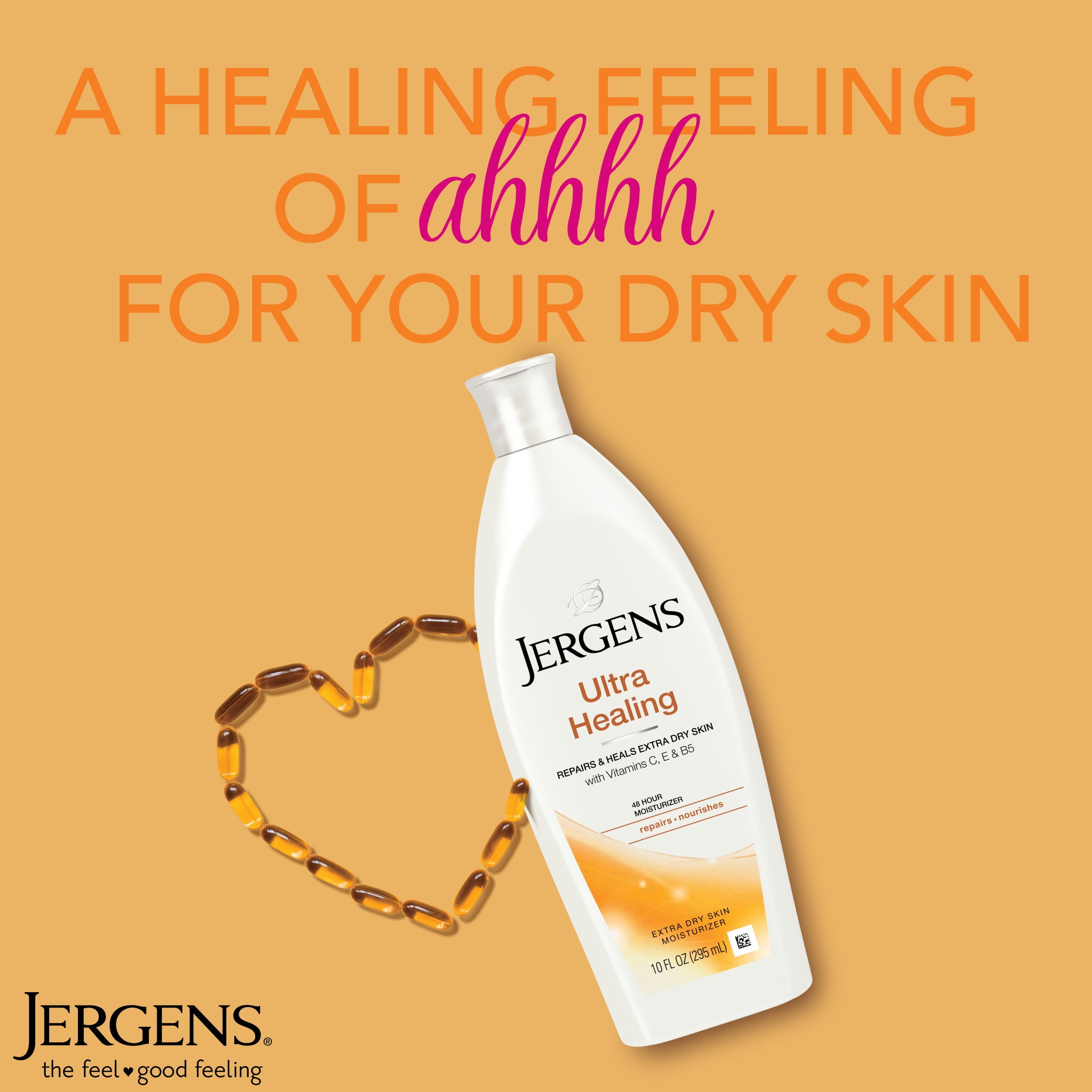 (6 pack) Jergens Ultra Healing Hand And Body Lotion Dry Skin Moisturizer, Vitamins C, E, B5, 10 Oz