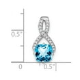 thumbnail image 6 of Auriga 14k White Gold Cushion Blue Topaz and Diamond Pendant for Women (L-18.5mm, W-9.2mm), 6 of 6