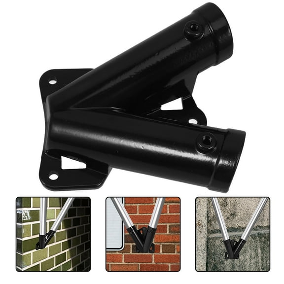 Masteelf 1 Set Flag Pole Mount For Outside House Flagpole Hardware V Shape Flag Pole Holder Metal Fixing Rack Flag Pole Wall Mount