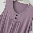 thumbnail image 4 of lmcalzta Womens Pajama Tank Tops Button Crew Neck Soft Sleeveless Tops Summer Loungewear Lightweight Comfy Tshirts, 4 of 7