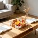 thumbnail image 1 of Woven-Style Storage Tray Imitation Woven Serving Basket Fruit Table Storage Basket Decorative Woven-Look Tray, 1 of 6