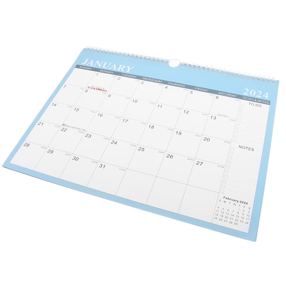 CRILSTYLEO Wall Calendar Desktop Calendar Blue 2024-2025 Monthly Planner for Home Office Use