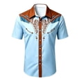 thumbnail image 4 of Little Boy's T-Shirts Short Sleeve Tees Western Shirt with Cowboy Print Button Front Top Size 5-6T, 4 of 4