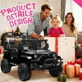 thumbnail image 6 of Arnahaishe 2-Seater Kids Ride On Electric Truck with Parent Remote Control, 2WD, Four-Wheel Suspension, Gift for Child Ages 2-6, Black, 6 of 12