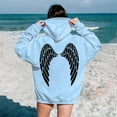 thumbnail image 2 of YUEHUA Silver Angel Wing Print Hoodies for Women Men Fleece Sweatshirts Pullover Funny Hoody Hooded With Pockets, 2 of 6