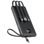 Open Box VEEKTOMX VT105 10000mAh Portable Charger Built-In Cables Black
