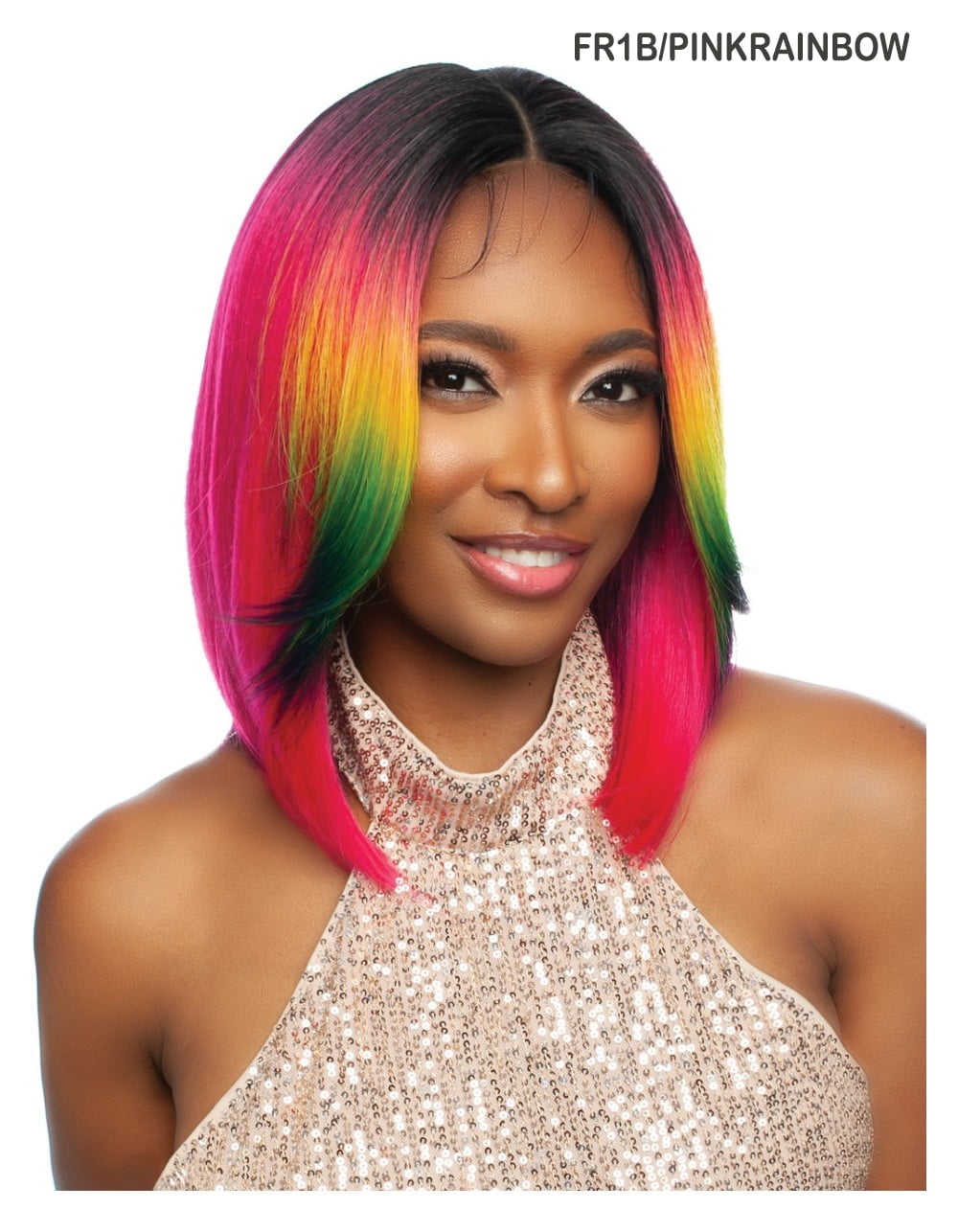 Mane Concept Brown Sugar Human Hair Blend 4" Deep Part HD Clear Lace Wig - BSHC201 MANON (1B)
