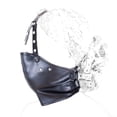 thumbnail image 2 of Sex Toy for Couple SM Leather Hood Half Face Mask,Head Harness Strap Muzzle Mask Gag,Slave BDSM Bondage Silicone Ball Gag Erotic, 2 of 5