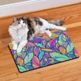 thumbnail image 2 of Boho Retro Floral Pet Feeding Mat-Abstract Art Pattern Absorbent Pet Placemat for Food and Water Bowl, with Waterproof Rubber Backing, Quick Dry Water Dispenser Mat for Dog and Cat (12"x20"), 2 of 7
