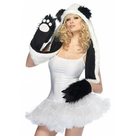 Plush Panda Hood Adult Costume
