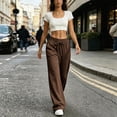 thumbnail image 6 of UKHCCC Women's Plus Wide Leg Sweatpants for Women High Waist with Elastic Drawstring Casual Pants Flowy Lounge Trousers Soft Cotton Cozy Loungewear Joggers S-3XL, 6 of 9
