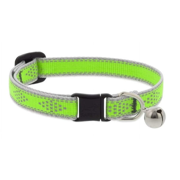 Collar para Gato LupinePet Reflectivo con Cascabel 1.3 cm Verde 20-30 cm