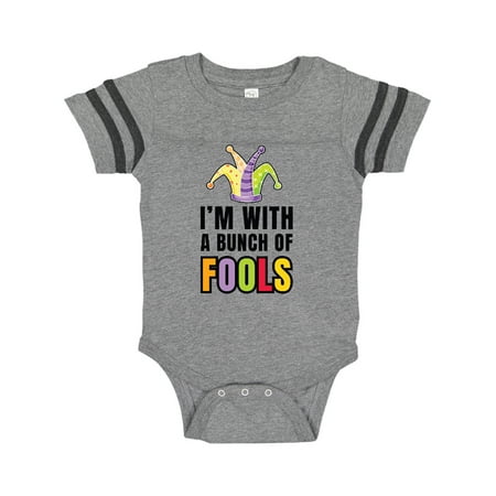 

Inktastic Im with a Bunch of Fools with Jester Hat April Fools Day Gift Baby Boy or Baby Girl Bodysuit