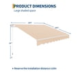 thumbnail image 3 of Retractable Awning, 13 x 10 ft Outdoor Manual Patio Awning Retractable Sun Shade, Patio Door Window Water-Resistant Polyester Awning Sunshade Shelter with Crank Handle for Balcony, Backyard, 3 of 7