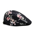 thumbnail image 3 of Dyfzdhu Women Fashion Flowers Print Outdoor Plaid Sun Hat Cap Berets Black, 3 of 7