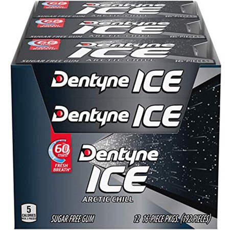 Dentyne Ice Arctic Chill Sugar Free Gum Multi Pack - 12 Packs Of 16 Pieces By Dentyne [Foods]