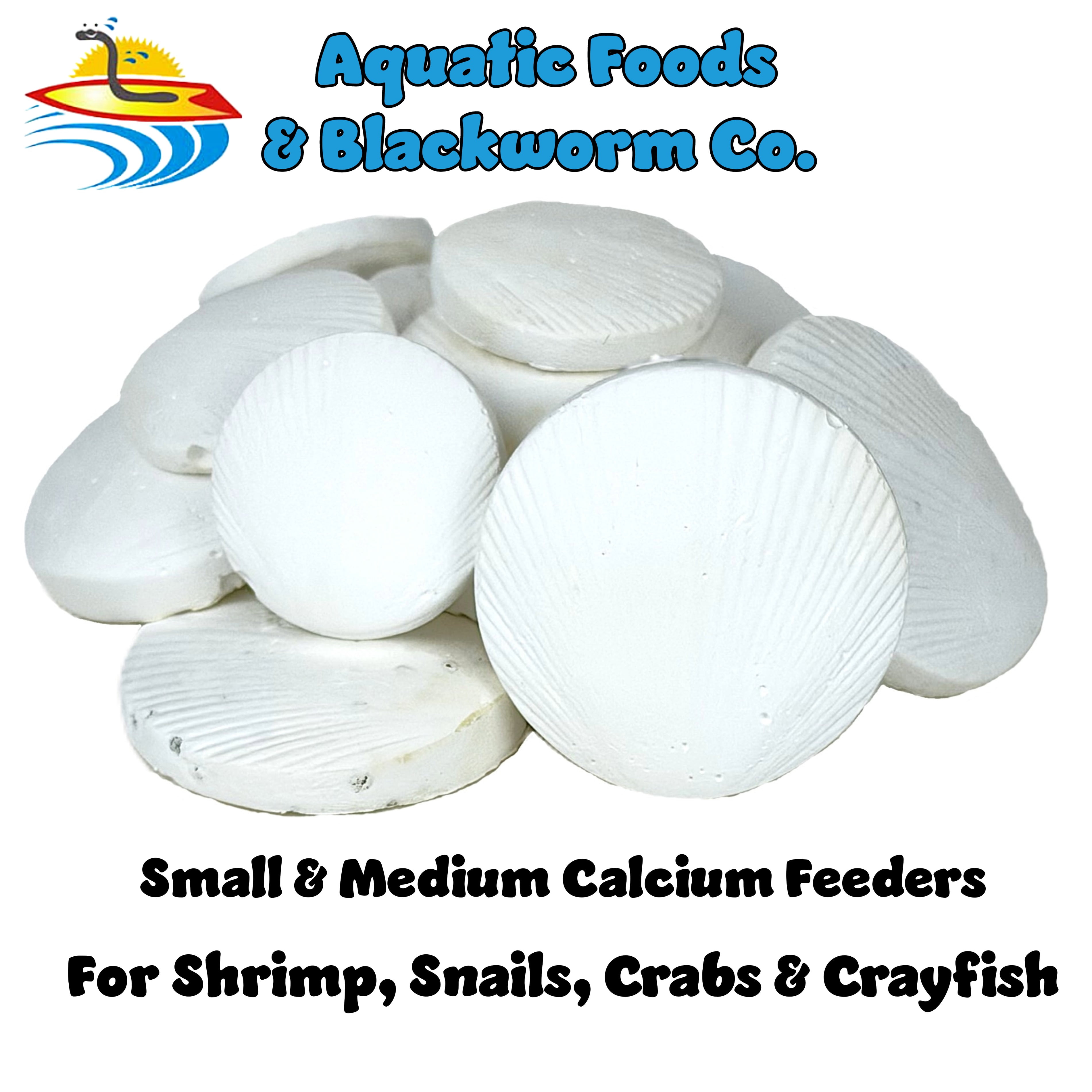 Calcium Feeder Disks Small & Medium for Shrimp, Snails, Crabs, Crayfish, Hermit Crabs and All Tropical Fish - 200 Count Bag of Small & Medium