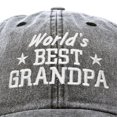 thumbnail image 2 of DALIX DALIX Worlds Best Grandpa Hat Vintage Cap Gift Washed Cotton in Washed Denim Black, 2 of 6