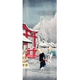 thumbnail image 2 of Takahashi, Hiroaki 16x32 Black Ornate Wood Framed with Double Matting Museum Art Print Titled - Okabe in Snow, 2 of 4