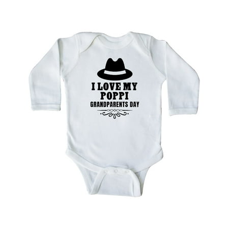

Inktastic Grandparents Day I Love My Poppi Gift Baby Boy or Baby Girl Long Sleeve Bodysuit