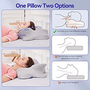 Balea Memory Foam Neck Pillows for Sleeping, Gray,Adjustable Height