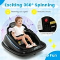 thumbnail image 4 of OLAKIDS Bumper Car for Toddlers, 12V Kids Electric Ride on Toy with Remote Control, Battery Powered Vehicle Racer for Baby, 360 Degree Spin Rotation, Colorful Flashing LED Lights, Music, 4 of 9