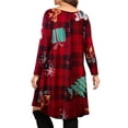thumbnail image 2 of Bellella Robe de Noël pour Femmes Grande Taille Imprimé Flocon de Neige Robe de Noël Longueur Genou Manches Longues Col Rond Ample Élément D TG, 2 of 3