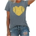 thumbnail image 5 of Women's Summer Clothes Basic Tees for Sports Short Sleeve Tunic Tops for Lady Loose Fit Flowy Baseball Graphic Tops Vintage Y2K Tops Dressy Casual Round Neck Blouse Fashion 2024 Gray T Shirts L, 5 of 5