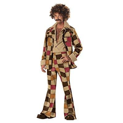 california costumes men's disco sleazeball costume, brown, medium