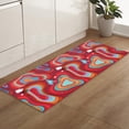 thumbnail image 4 of Red Teal Ombre Kitchen Rugs Indoor Doormat, Cloud Modern Abstract Art Kitchen Mats for Sink, Non Slip Comfort Standing Mats Runner Rug, 18"x47", 4 of 6