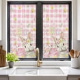 thumbnail image 2 of Pink Easter Window Privacy Film, Spring Easter Bunny Eggs Floral Buffalo Plaid Static Cling UV Sun Blocking Heat Control Window Tint Day and Night, Non-Adhesive One Way Privacy Cover 19.6''x39.3'', 2 of 7