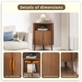 thumbnail image 3 of Bathroom Storage Cabinet, 31.5" Narrow Floor Corner Storage Cabinet with Fluted Doors & Shelves, Walnut, 3 of 9