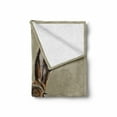 thumbnail image 2 of Bunny Soft Flannel Fleece Throw Blanket, Face of a Wild Hare Realistic Illustration Fluffy Forest Animal, Cozy Plush for Indoor and Outdoor Use, 50" x 60", Sepia Brown, by Ambesonne, 2 of 6
