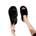 thumbnail image 1 of Zapatos Deslizantes Mujer Punta Abierta Casa Viscoelástica Forrada Piel Sintética, 1 of 8