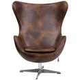 thumbnail image 4 of Black Leather Egg Chair with Tilt-Lock Mechanism, 4 of 4