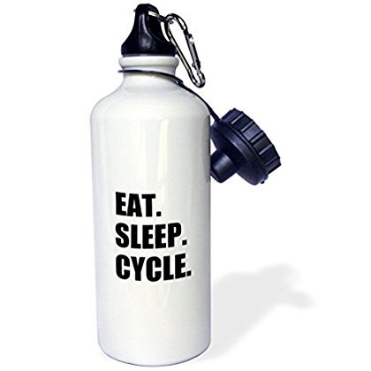 3dRose Eat Sleep Cycle - passionate about cycling - bicycle enthusiast gifts, Sports Water Bottle,