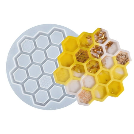 

Honeycomb Coaster Molds Honeycomb Pattern Coaster Silicone Mold for Casting Epoxy Resin Round Silicone Coaster Mold for Resin DIY Cold/Hot Beverage Cup Mats