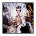 thumbnail image 1 of Cuadros Decorativos Punto de cruz completo 11CT Artesanía impresa de la ex reina Isabel II (1) (50x50cm) Tmvgtek embutido en tela, 1 of 9