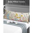 thumbnail image 4 of Colorful Floral Body Pillow Case Cover - Microfiber Bed Throw Pillow Covers, Farmhouse Vintage Dragonfly Butterfly Flower Decorative Lumbar Pillow Cover with Envelope Closure for Sofa/Travel 20"x54", 4 of 6