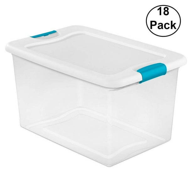 Sterilite 64 Quart Clear Plastic Storage Box Container w/ Latching Lid
