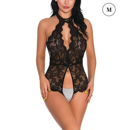 

ABIDE Woman Lingerie Sexy Lace Jumpsuit Nightwear Bodysuit Underwear Hollow
