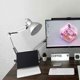 thumbnail image 3 of Lámpara de escritorio de metal sólido gris brillante con clip en C ajustable, brazo flexible que alcanza 18 pulgadas para una iluminación dirigida, diseñada como un elemento esencial moderno para uso, 3 of 5