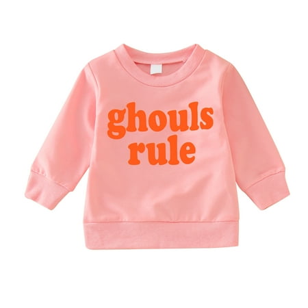 

nsendm 3 Shirt Toddler Kids Children Infant Newborn Baby Boys Girls Letter Long Sleeve Sweatshirt Blouse 5 Apparel Pink 0-6 Months