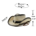 thumbnail image 2 of Wdgfv Straw Cowboy Cowgirl Hat Wide Brim Woven Western Cap UPF 50+ Beach Sun Hat Shapeable Packable Fedora Cap for Men Women Coffee One Size, 2 of 5