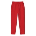 thumbnail image 3 of TrendOFT Mens Wide Leg Sweatpants Baggy Athletic Gym Running Work Tactical Joggers with Pockets Elastic Waist Drawstring Solid Casual Pants Red S, 3 of 6