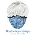 thumbnail image 4 of Shower Caps,Blue Paisley Pattern Waterproof Shower Cap for Women 4 Pieces,Double Reusable Hair Cover for Shower PEVA Elastic Stretch Hem, 4 of 7